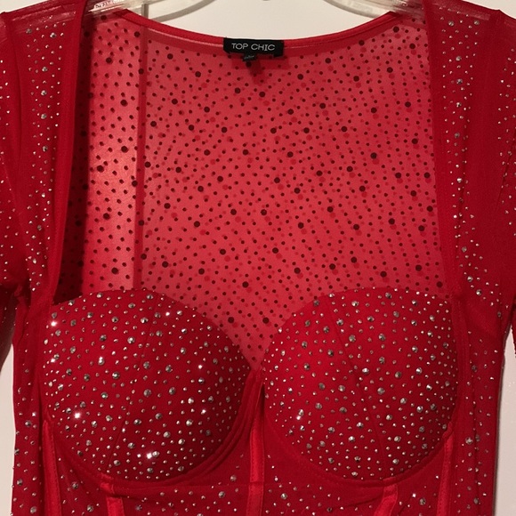 Red Rhinestone Dress - Picture 2 of 6